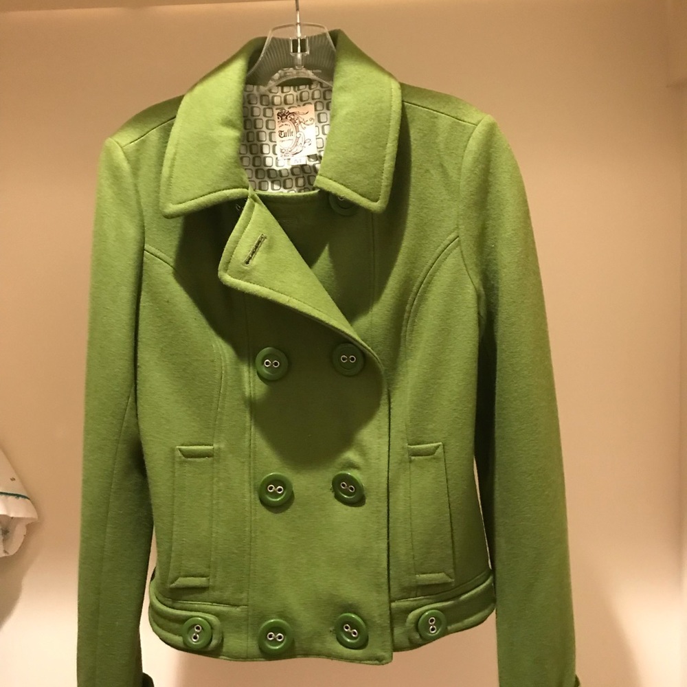 Green peacoat!